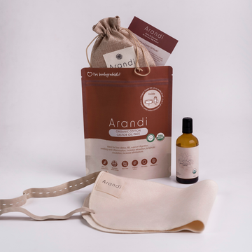 Organic Cotton "Core Connection" Wrap + USDA Certified Organic Castor Oil Roll On Bundle
